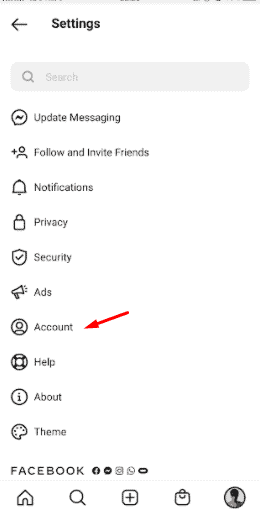 instagram setting