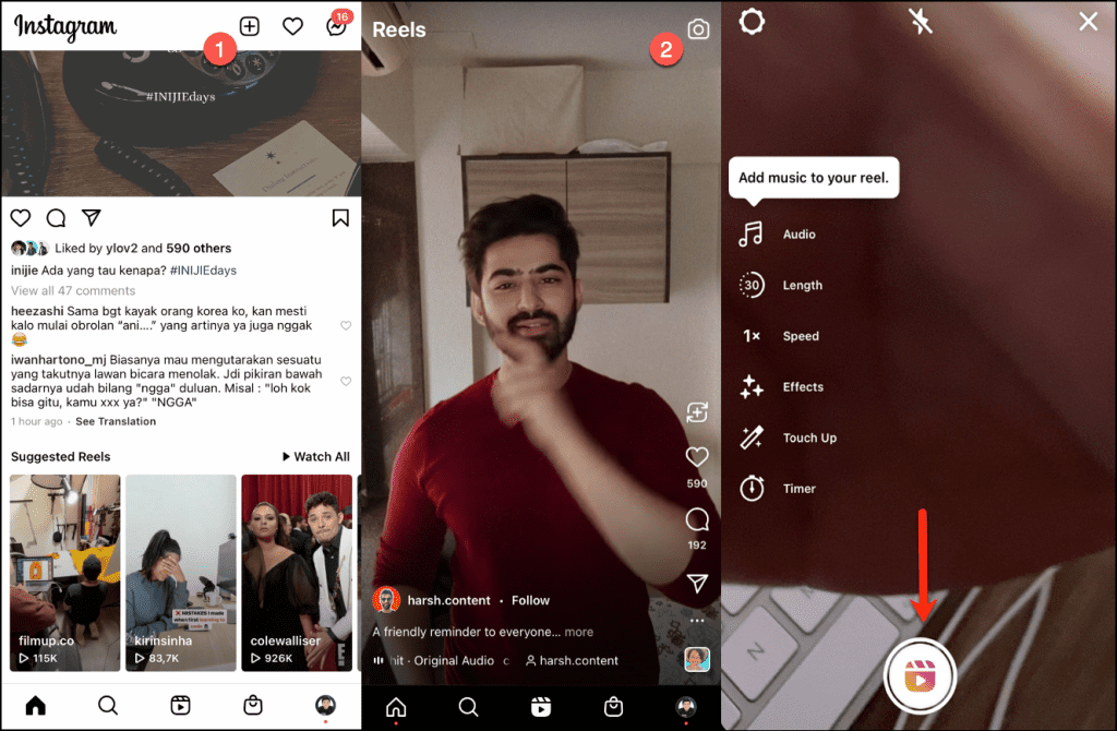 cara membuat Instagram Reels