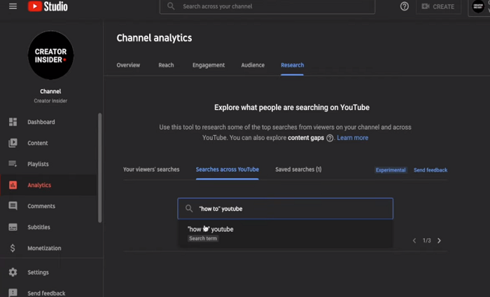 youtube search insights