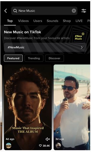 tiktok in-app music hub