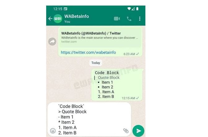 fitur bullets points di Whatsapp