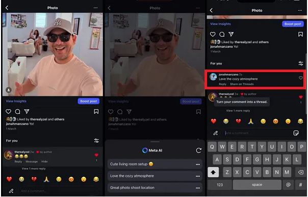instagram lakukan eksperimen fitur AI di kolom komentar
