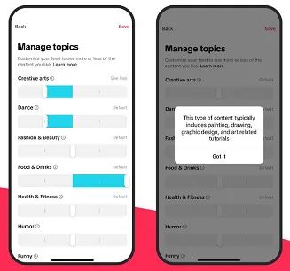 fitur pengaturan topik di tiktok