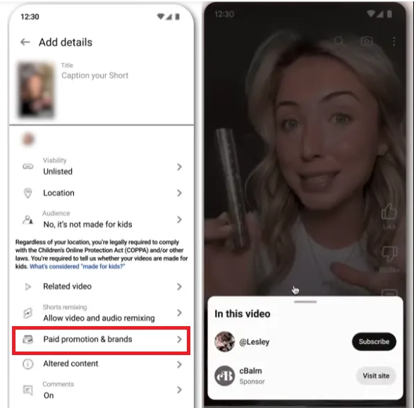 Youtube shorts berikan fitur kolaborasi brand