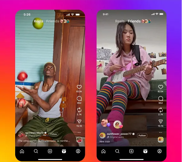 Instagram rilis tab friends di reels