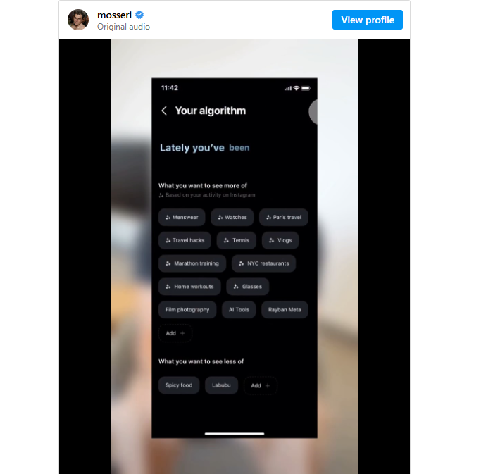 Instagram melakukan uji coba pengaturan feed