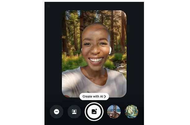 whatsapp tambah background AI di video call