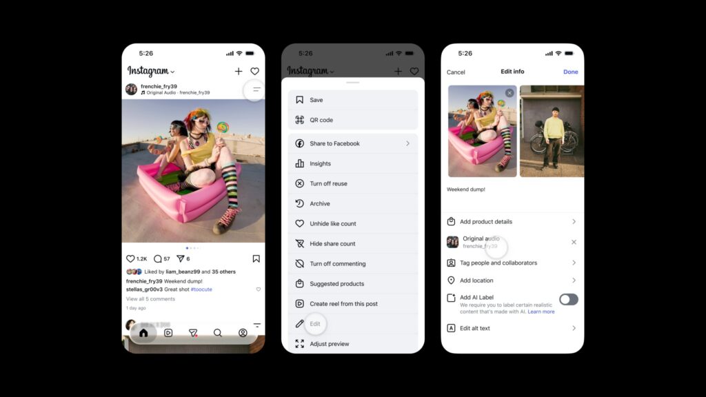 Instagram Menambahkan Fitur Tambah Lagu di Konten Lama